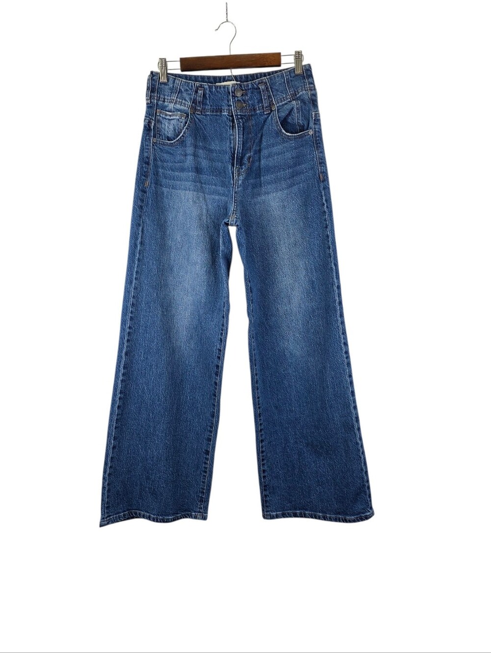 Habitual Womens Size 6/28 Wide Leg High Waist Relaxed Denim Jeans Double Button